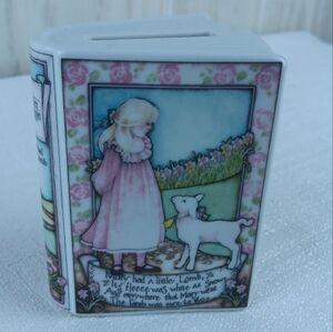 3.3" Enesco Karen Hahn Vintage 1987 Mother Goose Book Ceramic Bank Fairy Tale.